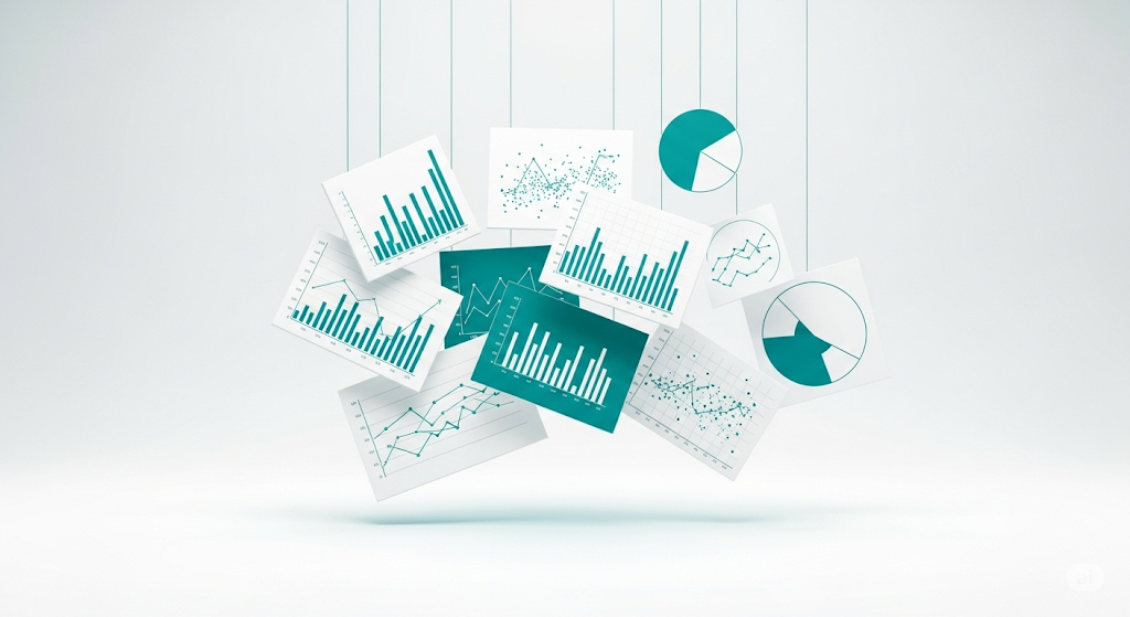 Data charts and analytics visualization